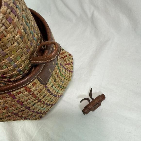 Fossil Hand Bag Lot 2 Bags And 3 Wallets Black Brown Leather Woven READ As Is - Picture 5 of 14